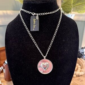 Cooke Lee Silver and Gold Heart Pendant Necklace